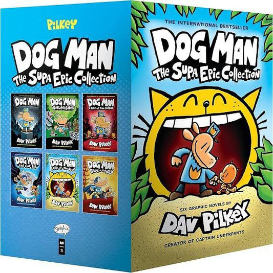Dog Man 1-6: The Supa Epic Collection: From the Creator of Captain Underpants: Dog Man / Dog Man Unleashed / Dog Man A Tale of Two Kitties / Dog Man ... Lord of the Fleas / Dog Man Brawl of the Wild by Dav Pilkey