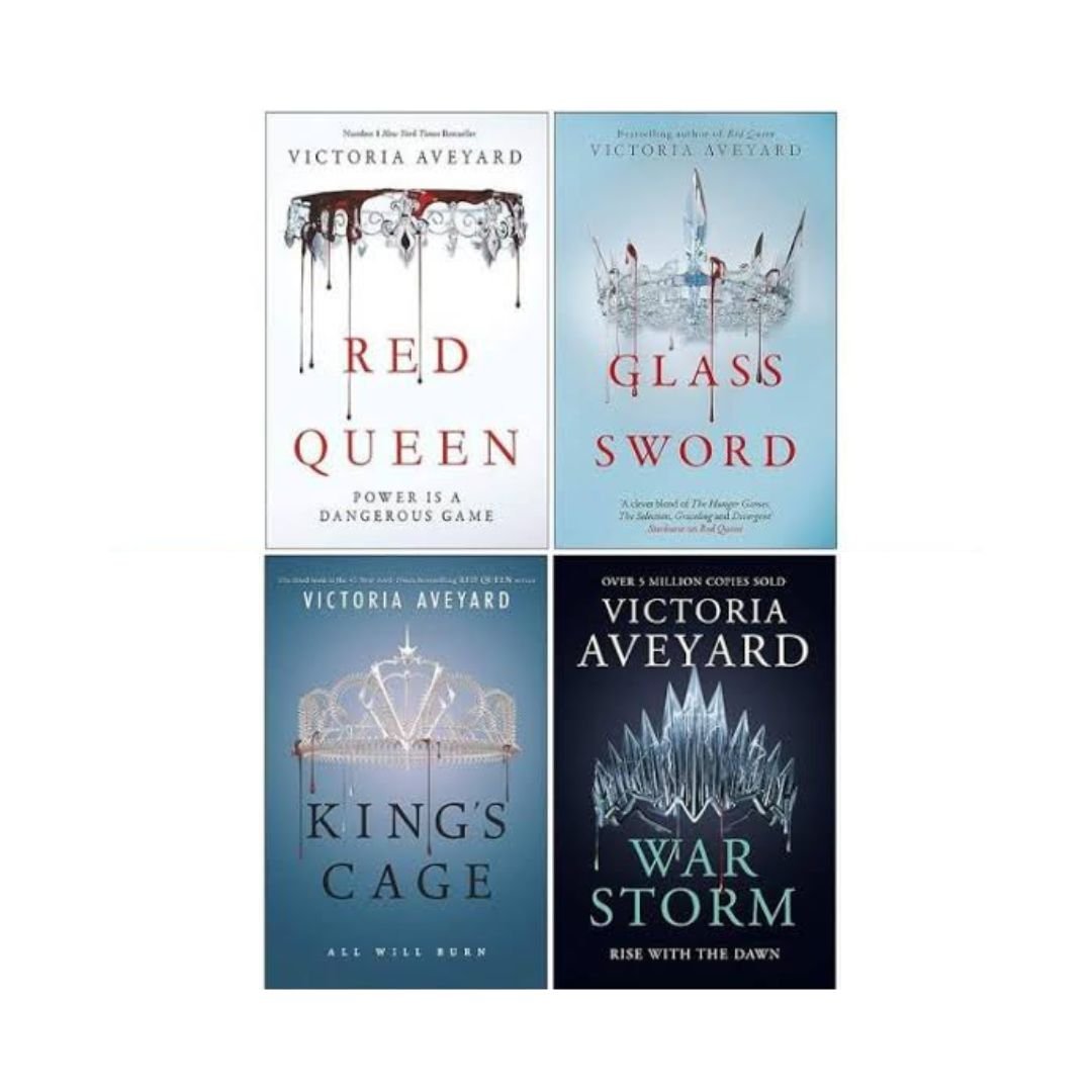 Red Queen Series by Victoria Aveyard (Books 1–4 Box Set) Red Queen, Glass Sword, King’s Cage &amp; War Storm