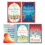 Elif Shafak 5 books combo (Forty Rules of Love + Bastard of Istanbul + 10 Minutes 38 Seconds in this Strong World + The Architect's Apprentice + Honor)