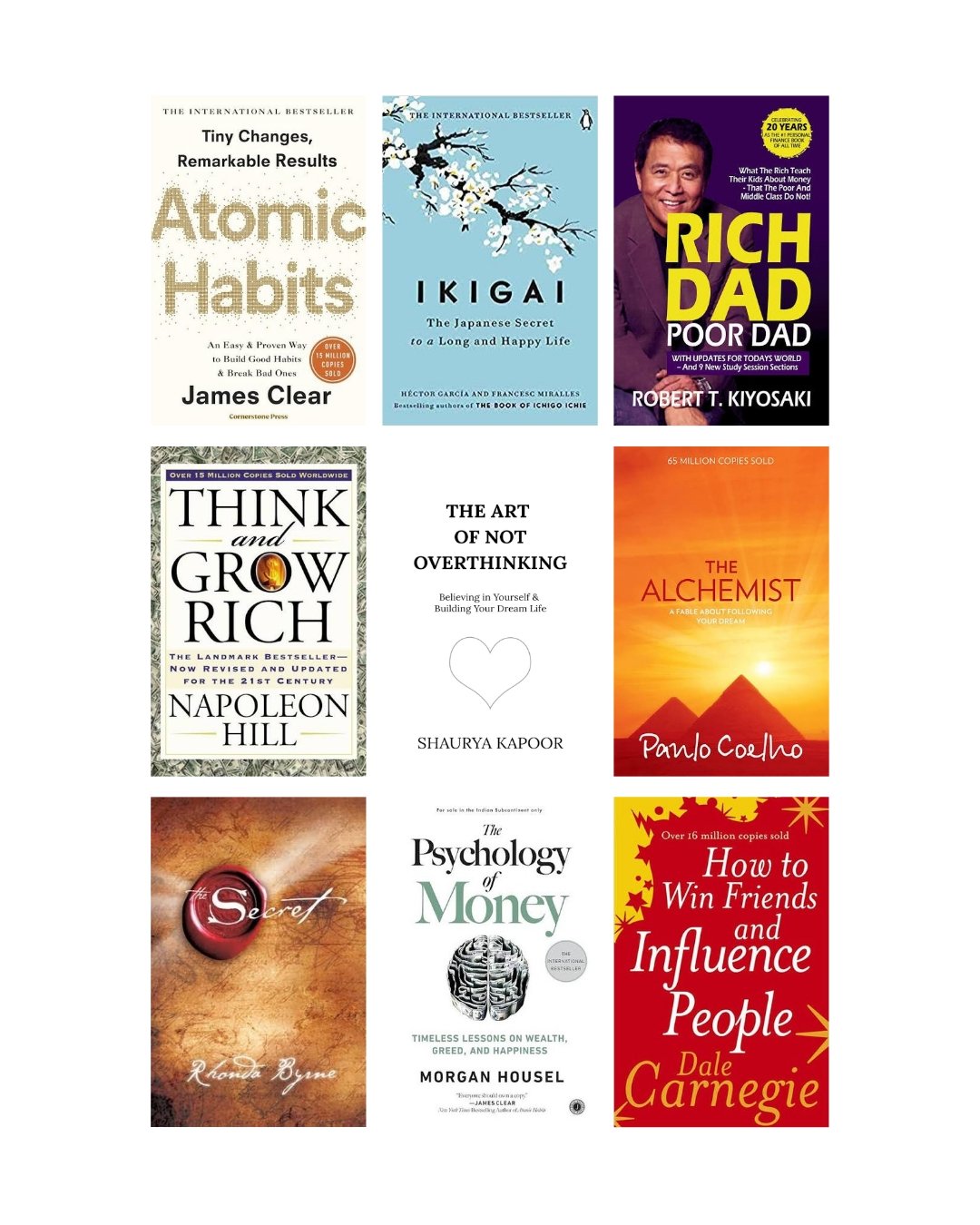 Self-Help &amp; Success Books Combo (9 Books Set) | Cash on Delivery | Free Bookmarks