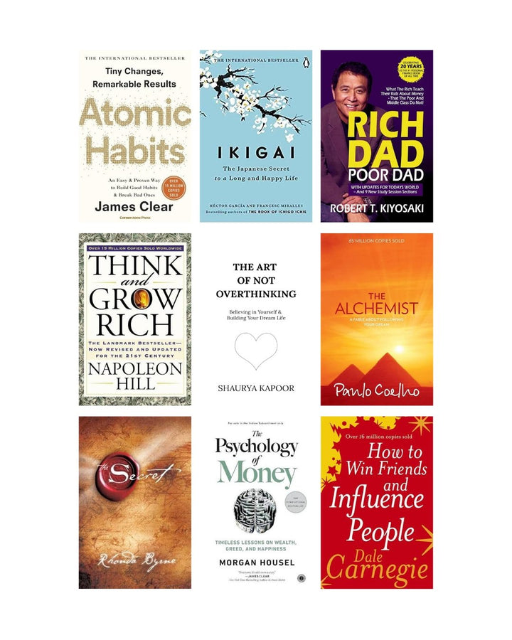 Self-Help &amp; Success Books Combo (9 Books Set) | Cash on Delivery | Free Bookmarks