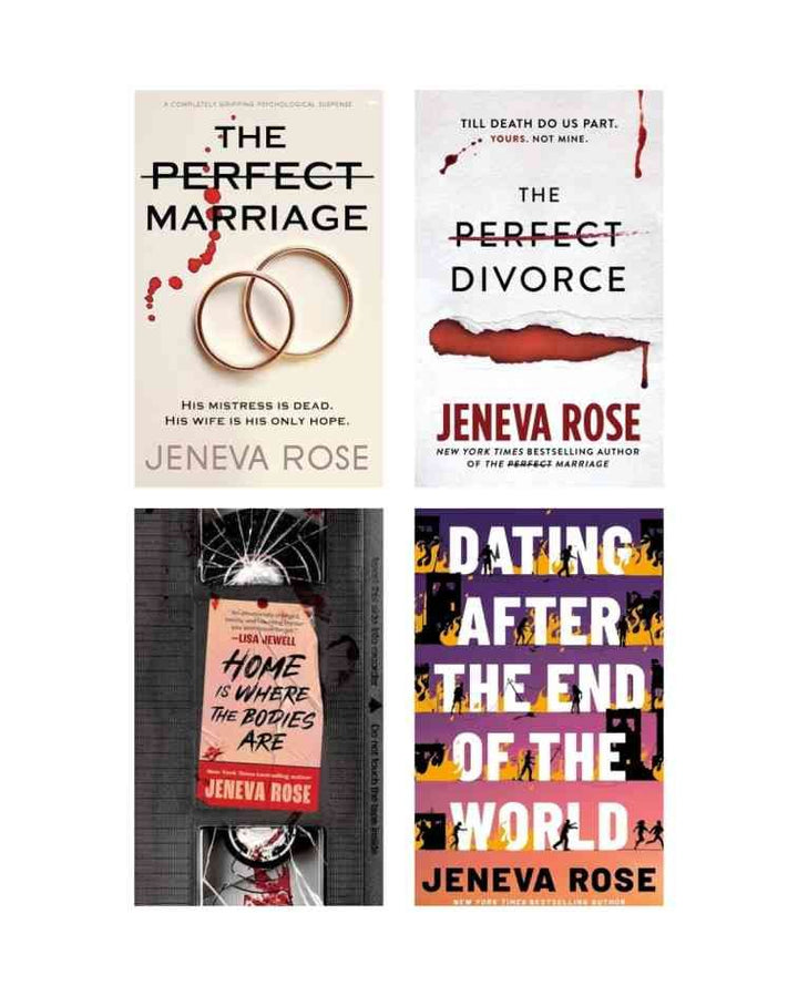 Jeneva Rose Book Combo (The Perfect Marriage, The Perfect Divorce, Home Is Where The Bodies Are &amp; Dating After The End Of The World) | Cash on Delivery | Free Bookmarks