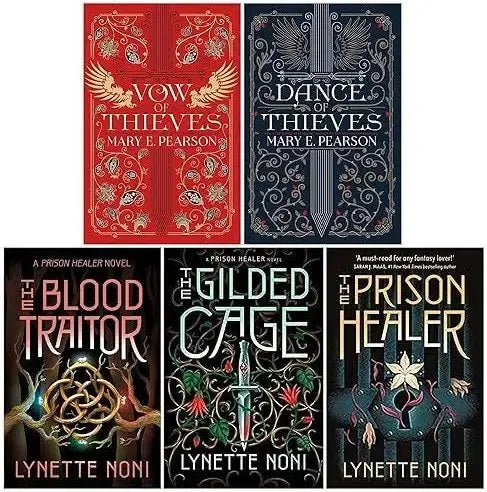 Dance of Thieves Duology &amp; The Prison Healer Trilogy (Set of 5 Books) by Mary E. Pearson and Lynette Noni | Fantasy Romance Series | Paperback Set