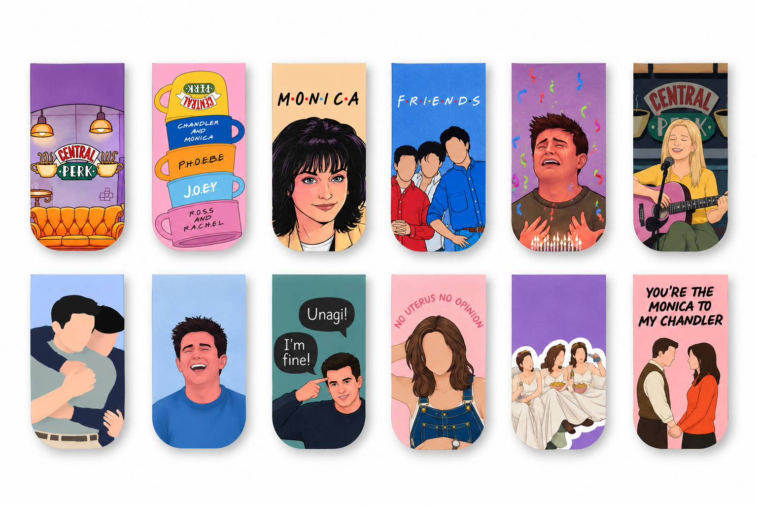 Friends Magnetic Bookmarks – Set of 12