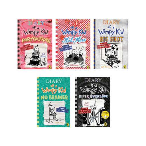 Diary of a Wimpy Kid 5 Books Combo Set by Jeff Kinney (Paperback)