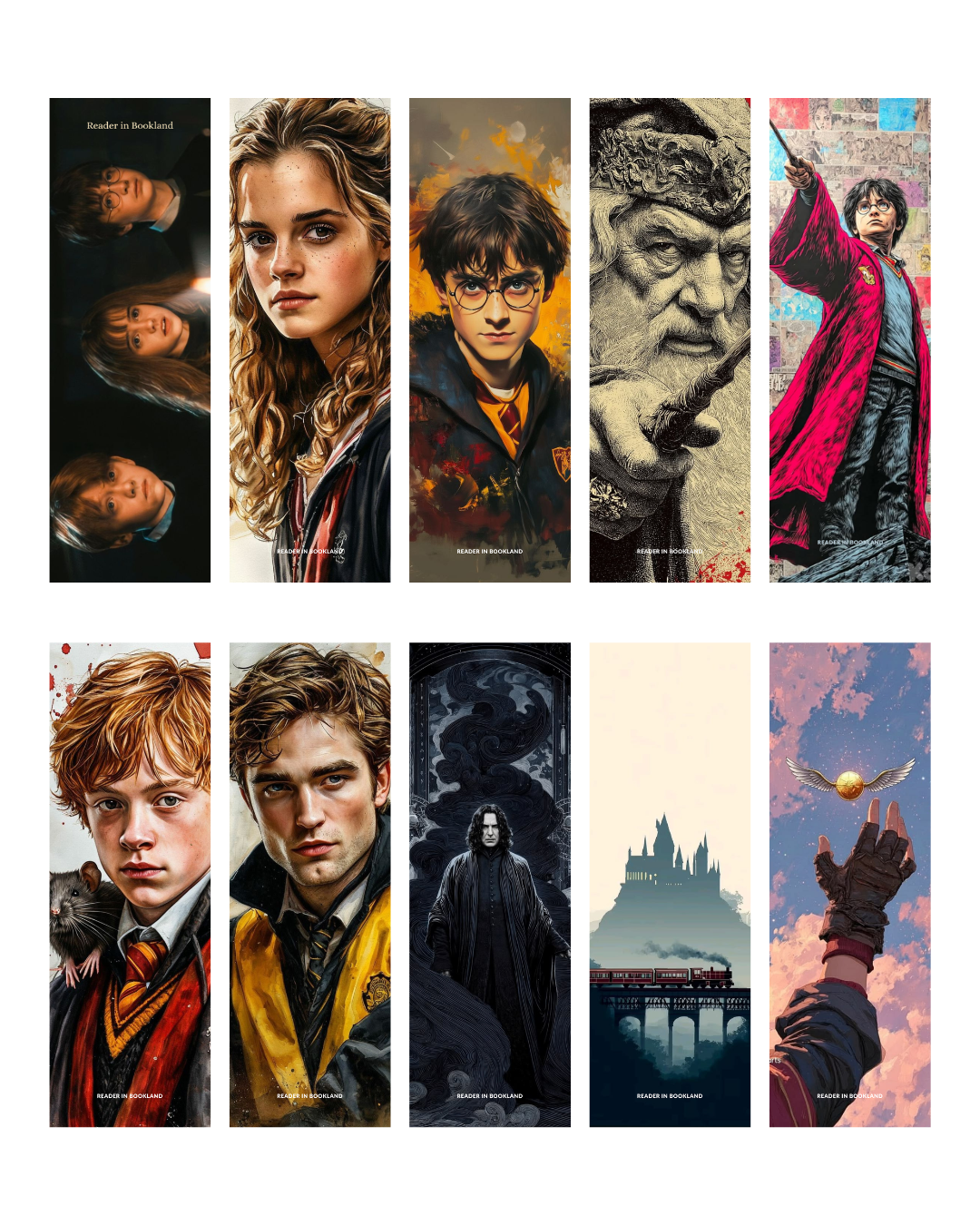 Harry Potter Themed Bookmarks – Set of 10