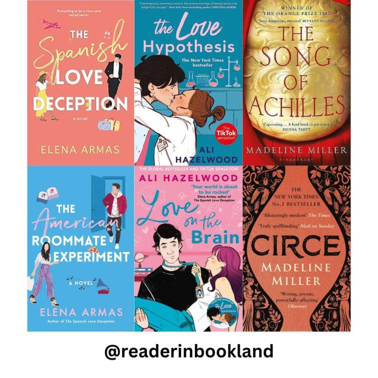 The Spanish Love Deception + The Love Hypothesis + The Song Of Achilles + The American Roommate Experiment + Love On The Brain + Circe (Combo Of 6 Novels)